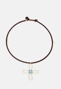 POP CHOKER WITH LUCKY FLOWER PENDANT - Verižica - brown