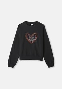 WOMENS SWIRL HEART - Športni pulover - black