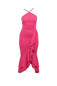 TINA FRILL MIDI DRESS​ - Cocktailkjole - fuchsia