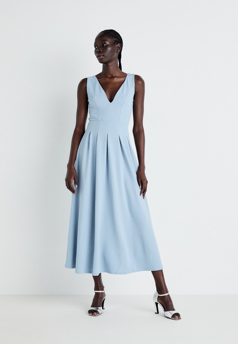 VILA VIWELLY DEEP V NECK ANCLE DRESS - Haljina od žerseja - ashley blue