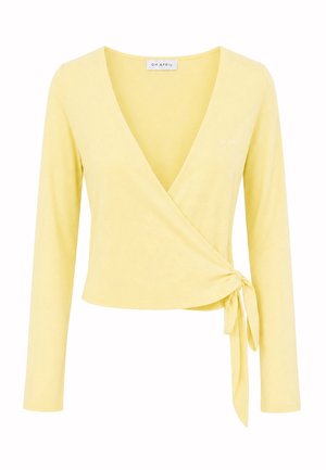 OH APRIL, LUCA WRAP CARDIGAN - Gilet - butter yellow