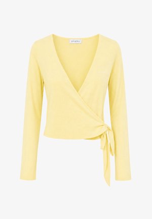 OH APRIL, LUCA WRAP CARDIGAN - Gilet - butter yellow