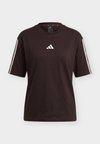 ESSENTIALS 3 STRIPES BOYFRIEND - Μπλουζάκι με στάμπα - aurora coffee/ivory