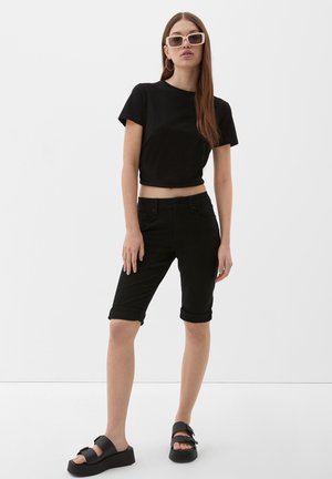 QS CAPRIS - Jeansshort - schwarz
