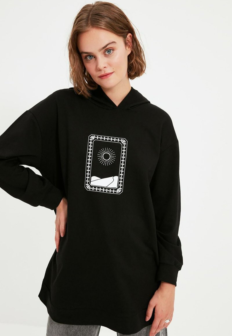 Damen Sweatshirts | Trendyol Kapuzenpullover black/schwarz - OB13379 Damen Sweatshirts | Trendyol Kapuzenpullover black/schwarz - OB13379