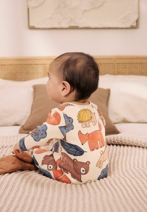 Next, FLEECE LINED TWO WAY ZIP BABY SLEEPSUIT - Natdragt - multi woodland animal