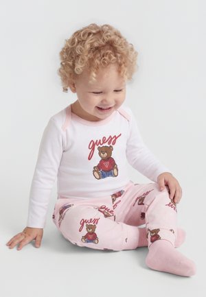 Guess BABY PANTS SOCKS UNISEX SET - Joggebukse - pink grou