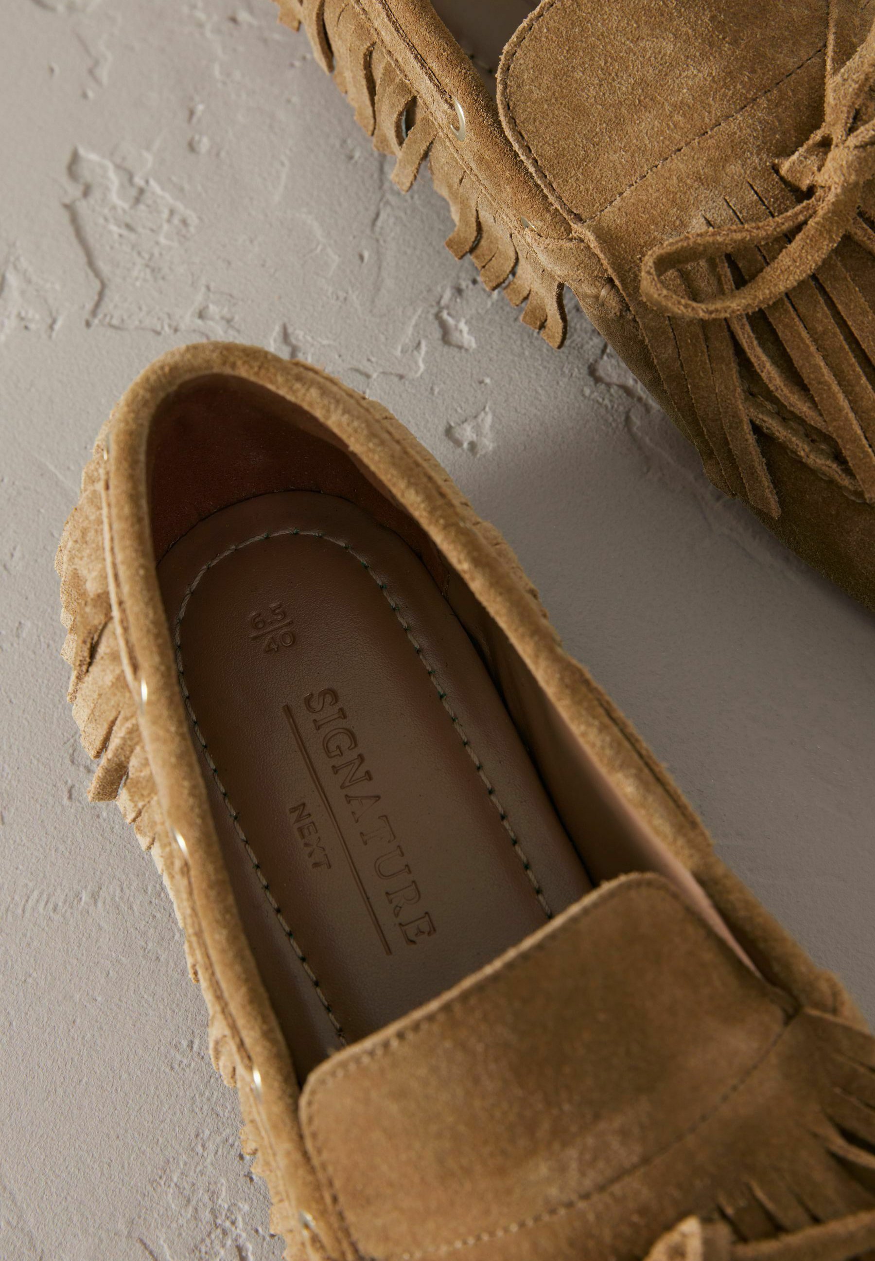 Next REGULAR FIT - SIGNATURE PREMIUM FRINGE - Bootsschuh - tan