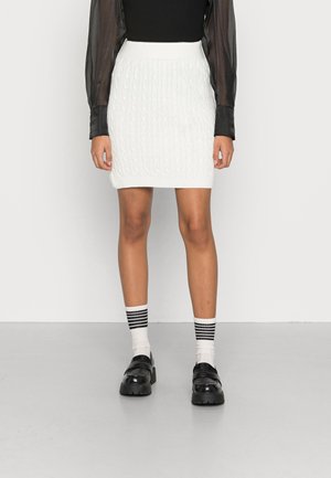 CABLE MINI SKIRT - Falda de tubo - cream