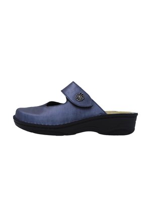 Pantolette flach - blau