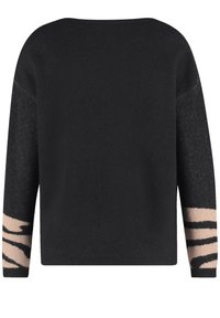 Gerry Weber MIT WOLLANTEIL - Strickpullover - black   camel melange intarsia