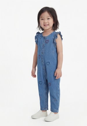 GAP BABY DENIM EMBROIDERED HEART ONE-PIECE - Buksedragter - blue denim
