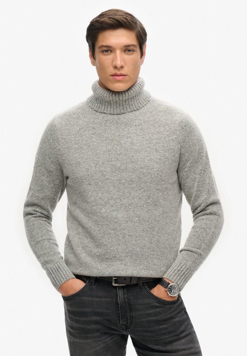 Superdry & Co ROLL NECK - Jersey de punto - dove grey marl