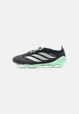 PREDATOR ELITE FOLD-OVER TONGUE FIRM GROUND UNISEX - Футболни обувки за твърд терен - core black/silver-coloured metallic/pulse mint
