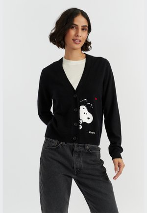 SNOOPY PEEK - Strickjacke - black