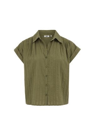 WE Fashion, CURVE - Button-down blouse - olive green
