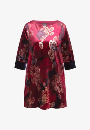 Ulla Popken PEACOCK FEATHER 3/4 SLEEVE  - Tunika - wine red