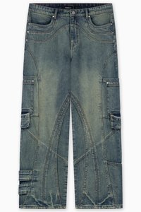 CUTLINE - Jean large - vintage blue