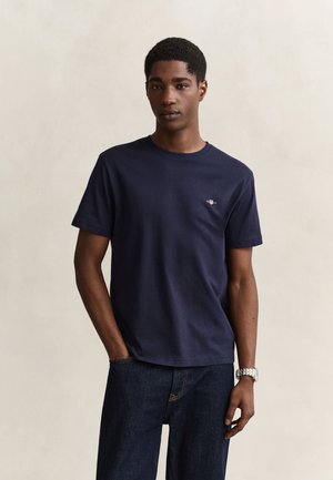 GANT REG SHIELD SS T-SHIRT - T-shirt basique - evening blue