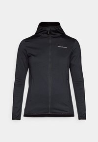 LIGHT ZIP HOOD - Tröja med dragkedja - black
