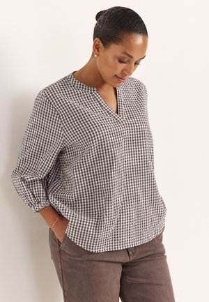 SMALL CHECKED IN SEERSUCKER - Bluse - brown