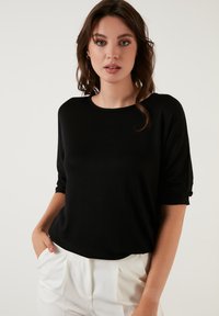 LELA CREW NECK BASIC - Langærmet T-shirt - black