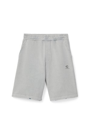 Jasnoszare casualowe szorty z elastycznym pasem, bocznymi kieszeniami oraz małym logo Camperlab na prawej udzie.