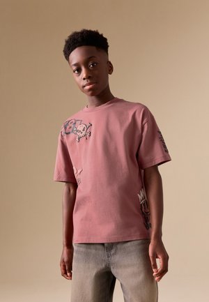 Next, SHORT SLEEVE GRAPHIC - T-Shirt print - pink graffiti