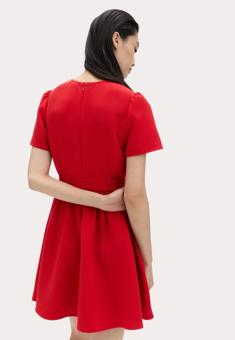 marks and spencer red dress Red Velvet Dress / Marks and Spencer / Red / Wrap / Modern Vintage / Size UK 8