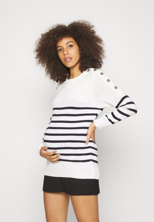 GASPARD - Camisola - off white/navy blue