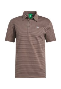 adidas Performance STRIPE  - Polo - trace brown   dark brown