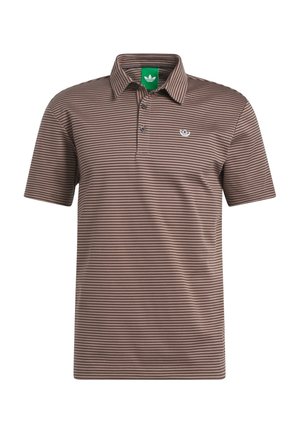 adidas Performance STRIPE  - Polo majica - trace brown   dark brown