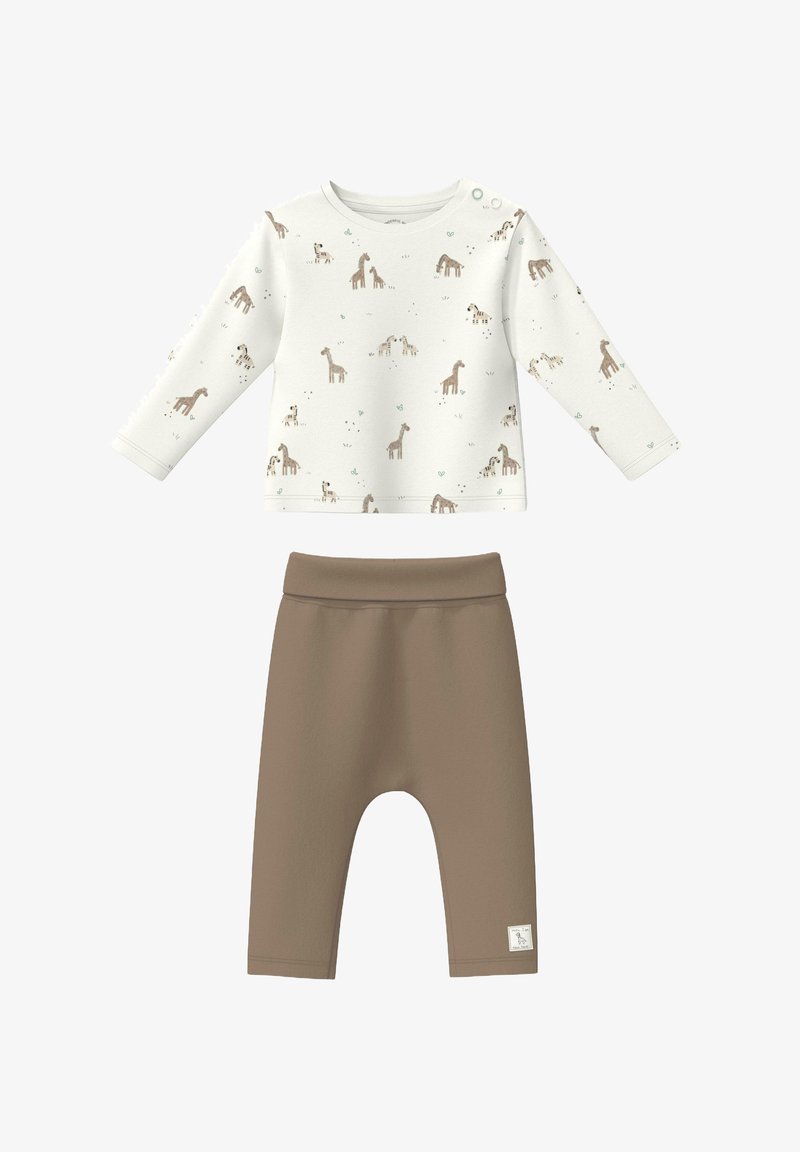 s.Oliver MIT ALL-OVER-PRINT SET - Broek - ecru