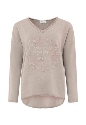 Zwillingsherz, Strickpullover - taupe