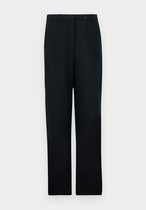 Abercrombie & Fitch HIGH RISE CLEAN FRONT - Trousers - black beauty