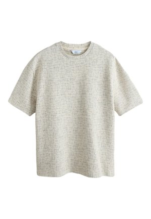 Next, REGULAR FIT - TEXTURED PATTERN RELAXED FIT T-SHIRT . - Trükipildiga T-särk - ecru