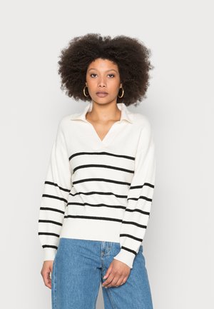 STRIPE - Strikkegenser - cream mix