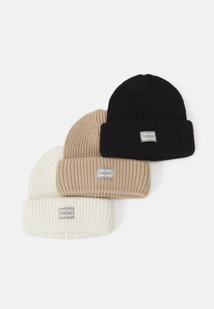 UNISEX 3 PACK - Beanie - black/white/beige