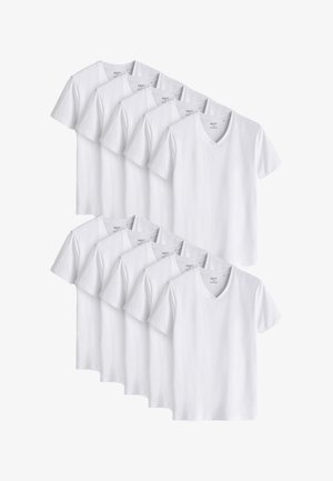 Next, V-NECK 10 PACK REGULAR FIT - Camiseta básica - white