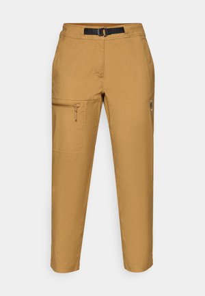 Khaki broek met een slim fit, gemaakt van duurzame stof. Voorzien van een ritszak aan de zijkant, een verstelbare riem en een subtiele logo-detail op het been.
