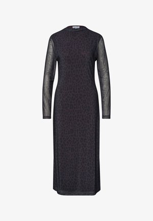 Street One Studio, MIDIKLEID AUS MESH MIT LEO-MUSTER - Robe de jour - very berry