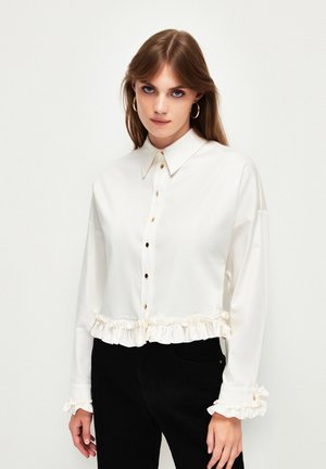 LONG SLEEVE  - Button-down blouse - light beige