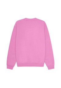 Ροζ φούτερ με μακριά μανίκια, στρογγυλή λαιμόκοψη και ριμπ μανσέτες και τελείωμα. Λείο ύφασμα χωρ ίς ορατά λογότυπα ή σχέδια.