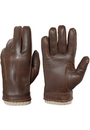 Guantes de piel - Marrón coñac oscuro - HOMBRE