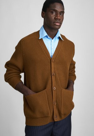 CHUNKY CARDIGAN - Cardigan - copper brown