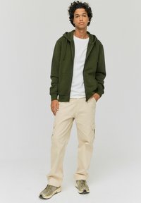 BZB BASIQUE - Sweat zippé - vert kaki