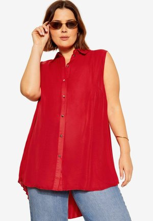 SLEEVELESS PLEATED - Linne - red