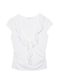 WITH RUFFLES - Print T-shirt - white