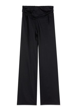 Oltre, PANTALONI WIDE LEG CON BASCHINA IN VITA - Pantalones - nero