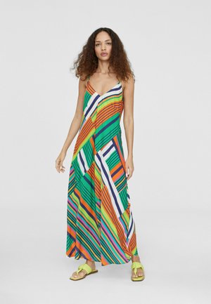 Maxikleid - green, orange, white